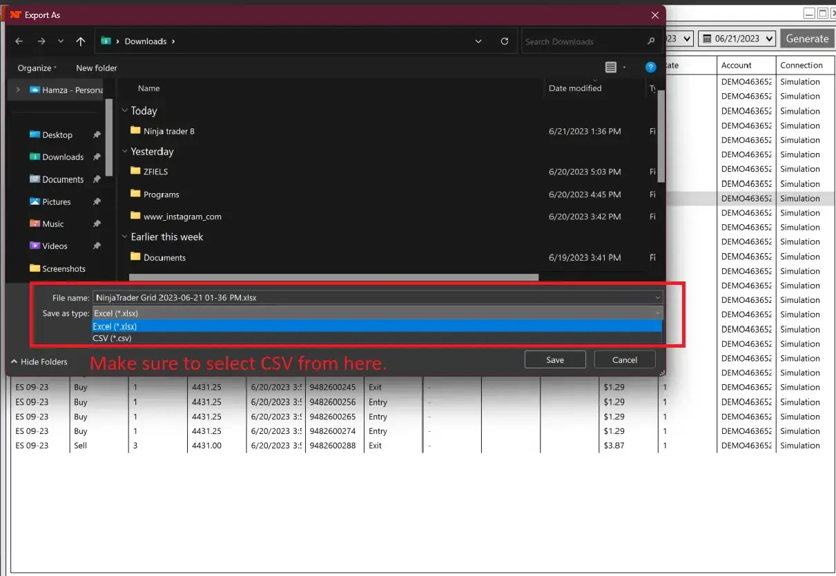 Import NinjaTrader trades — screenshot 5
