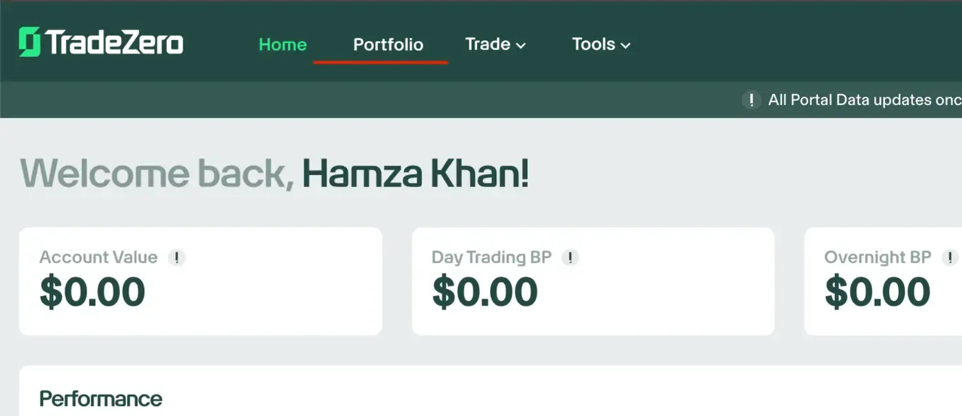 Import TradeZero trades — screenshot 1