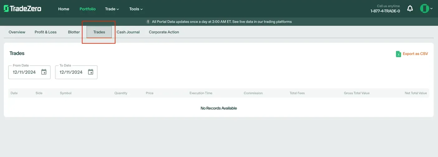 Import TradeZero trades — screenshot 2